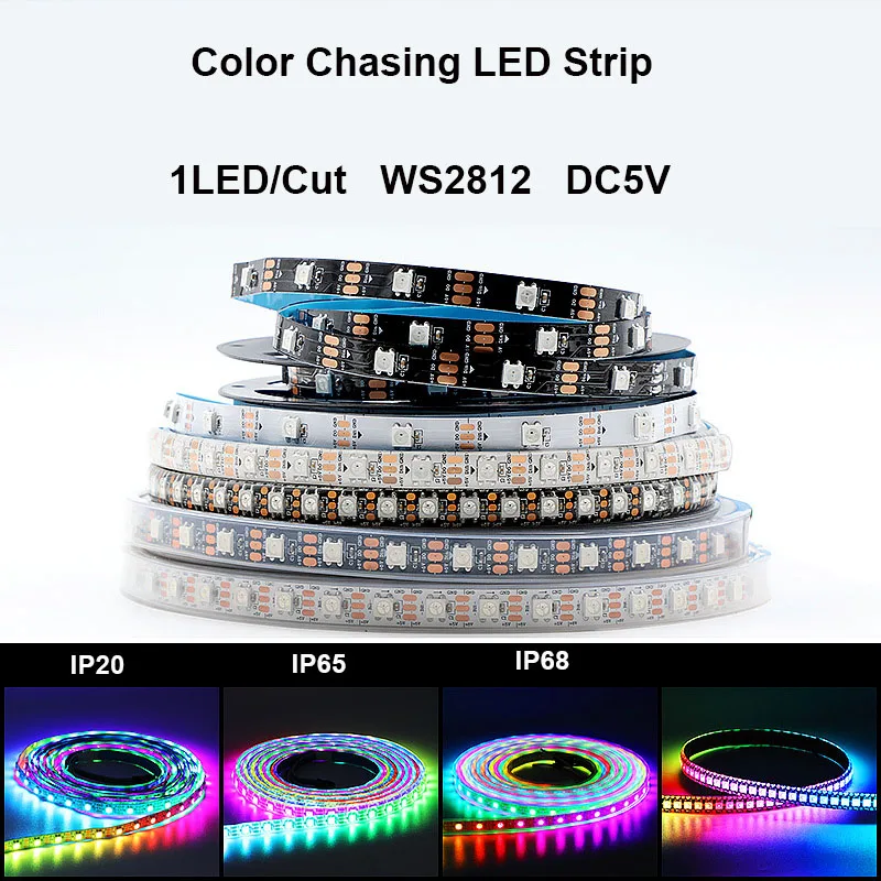 Wifi Control Smart white Fantasy 5050 60LED/M  DEMO Dream Color Chasing 5V RGB LED Strip WS2812