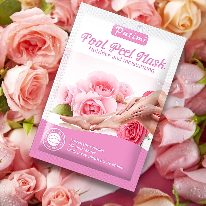 Rose Peeling Foot Mask for Legs Feet Mask Exfoliating Socks for Pedicure Anti Crack Heel Remove Skin Foot Patch