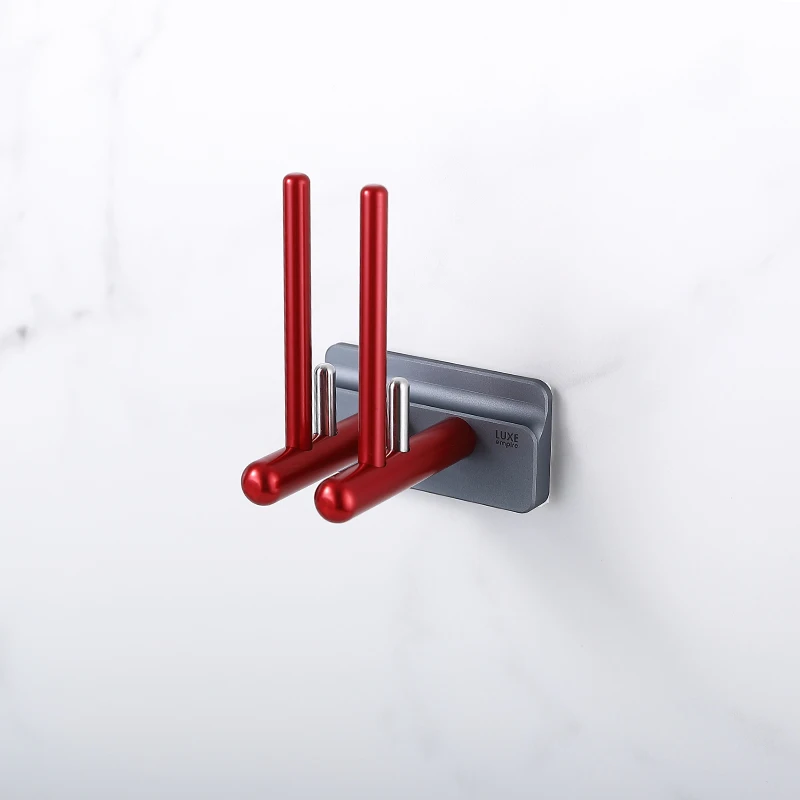 Toothbrush Holder Wall mounted Tooth Glass hanger bathroom storage set with glue adhesion CNC Aerial Alloy
