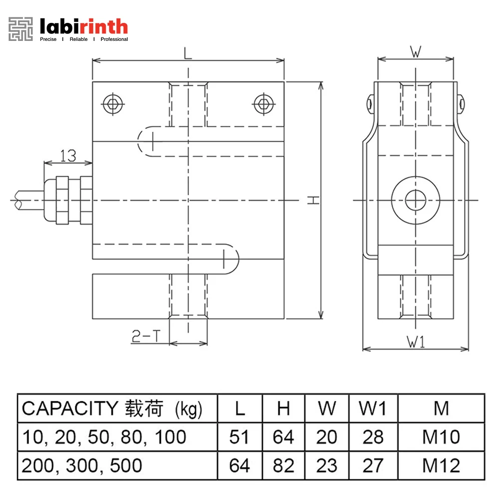 Lascaux Brand STK 10kg to 500kg Electronic Weighing Device Mini S-type Tension Force Testing Sensor Load Cell Sensor