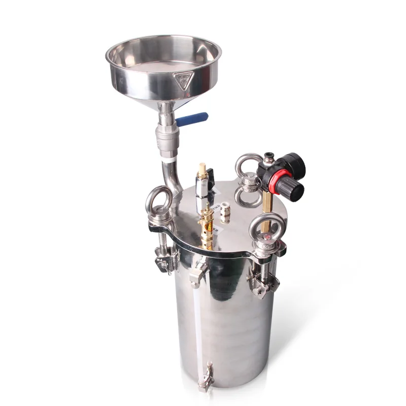 Glue Storage 304 Stainless Steel Liquid Level Meter Pipe Pressure Reservoir With Funnel