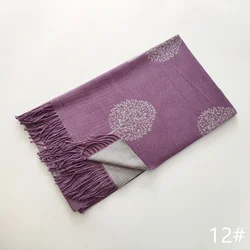 Hot Selling Double Sided Women Winter Pashmina Shawl Tassel Scarfs Jacquard Life Tree Cashmere Wrap Scarf