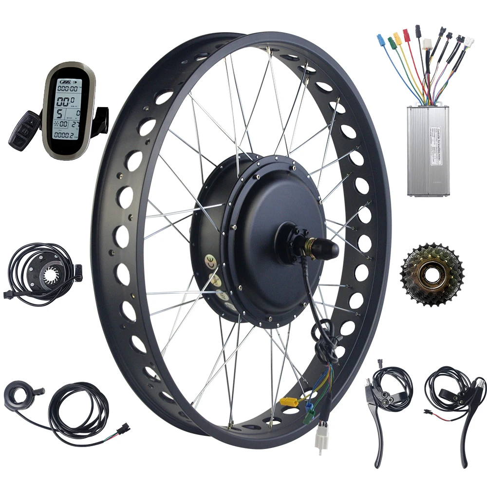 Лидер продаж 72V 3000W, фара для электровелосипеда в Conversion Kit бесщеточный Non-шестерни 20 дюймов 26 дюймов колесный гидромотор электромобиля в сочетании с 4,0 шин с 4 цветное колесо