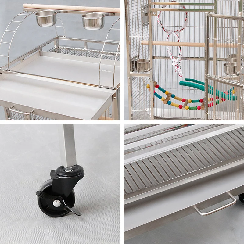 Super luxury large size wear-resistant metal steel breed birds house non-toxic pet-friendly parrot cage