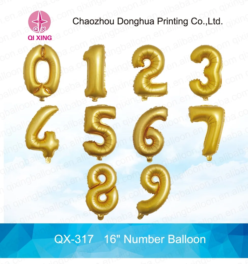 16 Inch Foil Pink Number Confetti USA Balloons Hot Selling