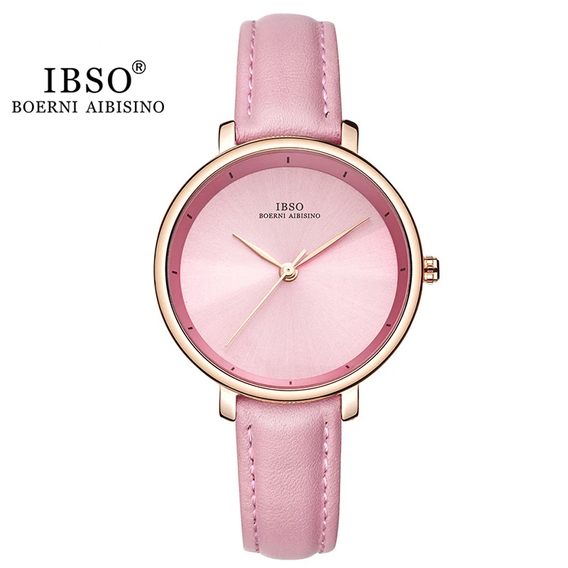IBSO Simple Designer Nurse Watches Logo Quartz Wrist Luxury Customized for Women SEIKO Leather Latest Alloy Round Ladies Watch