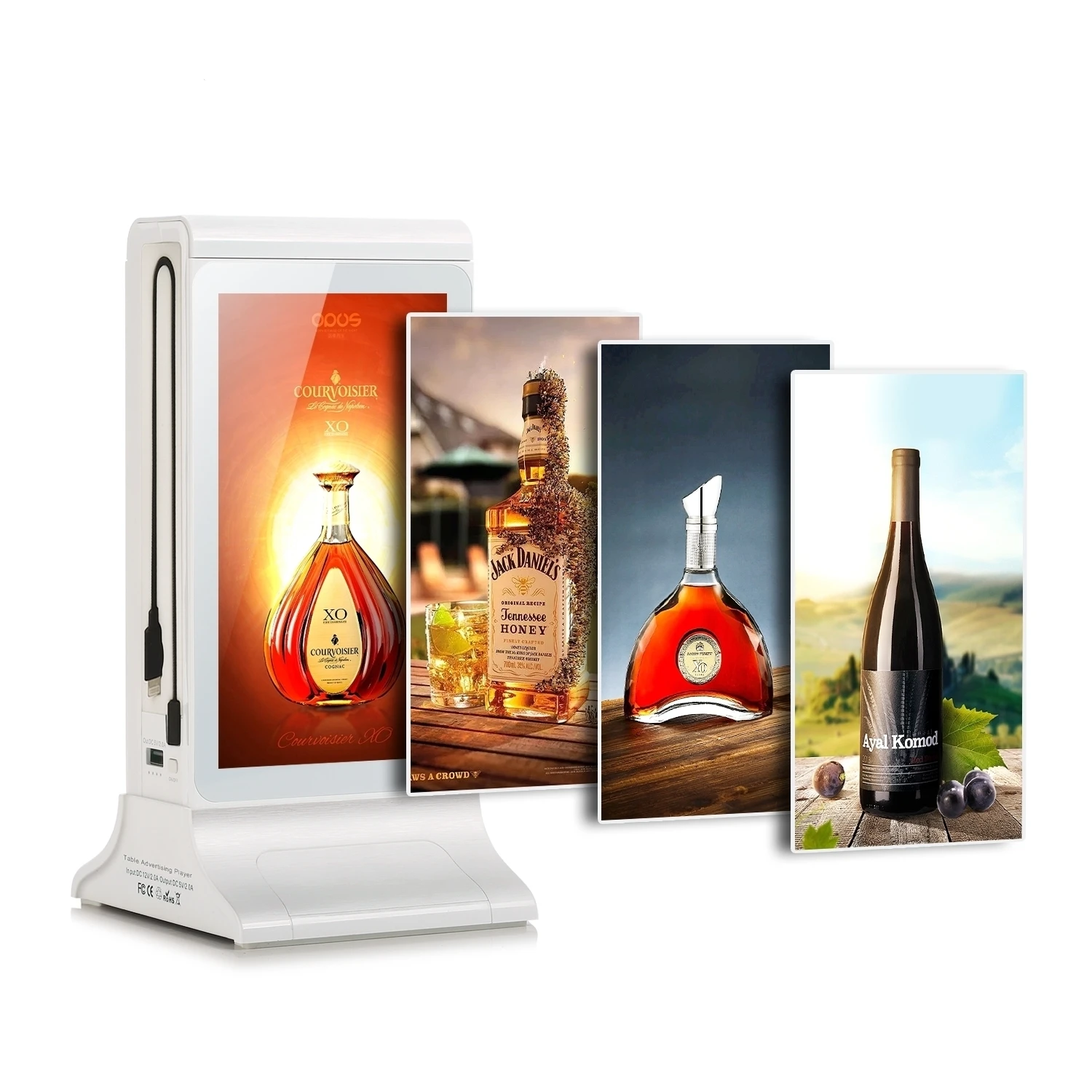 FYD835S Acrylic Power Bank Table Stand QR Code LED Menu Card Holder Digital Signage Advertising Screen NFC