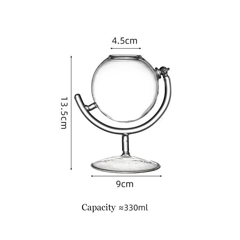 Creative tellurion design transparent glass drinking cup water cup clear earth shaped wine glasses