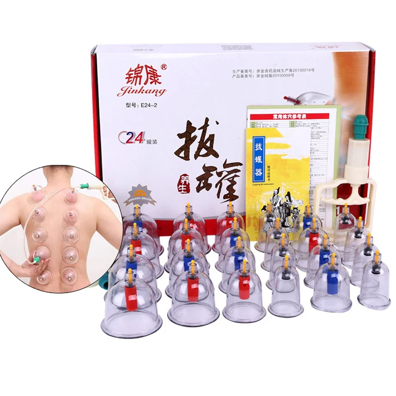 Best Selling 24 Cupping Set Professional Chinese Cupping Therapy Sets Portable Suction Hijama Cupping Set with Vacuum Pump