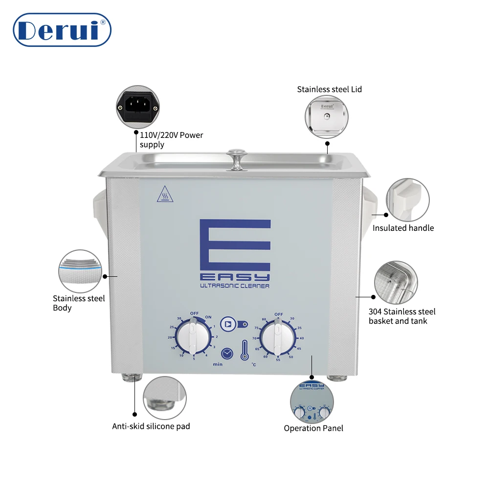 DERUI Wholesale Customization Ultrasonic Cleaner for Glasses China an