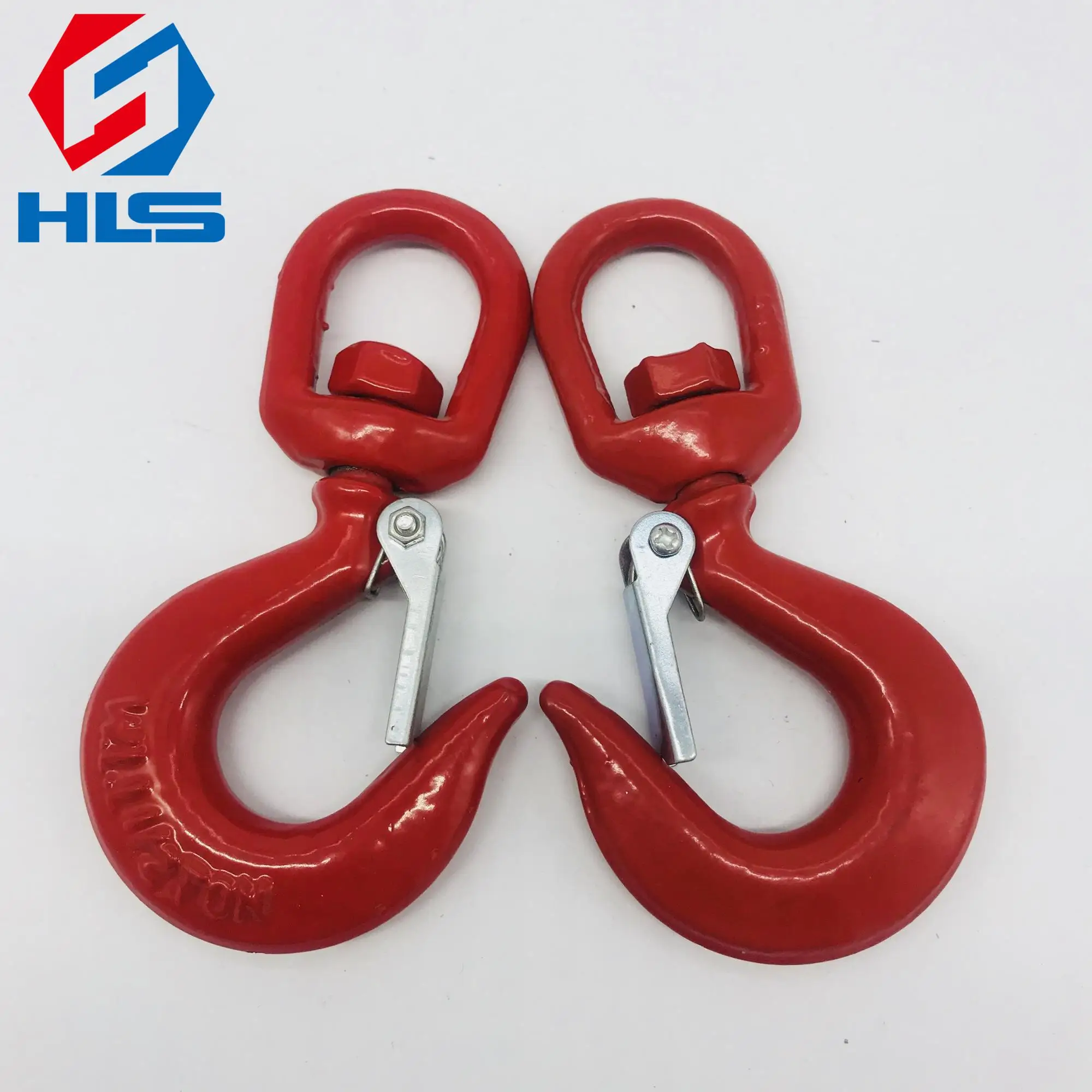 Durable 5 Ton Alloy Steel Lifting Hook with Latch 322 A/C Red Swivel Eye Hoist hook for Industrial Cranes Use