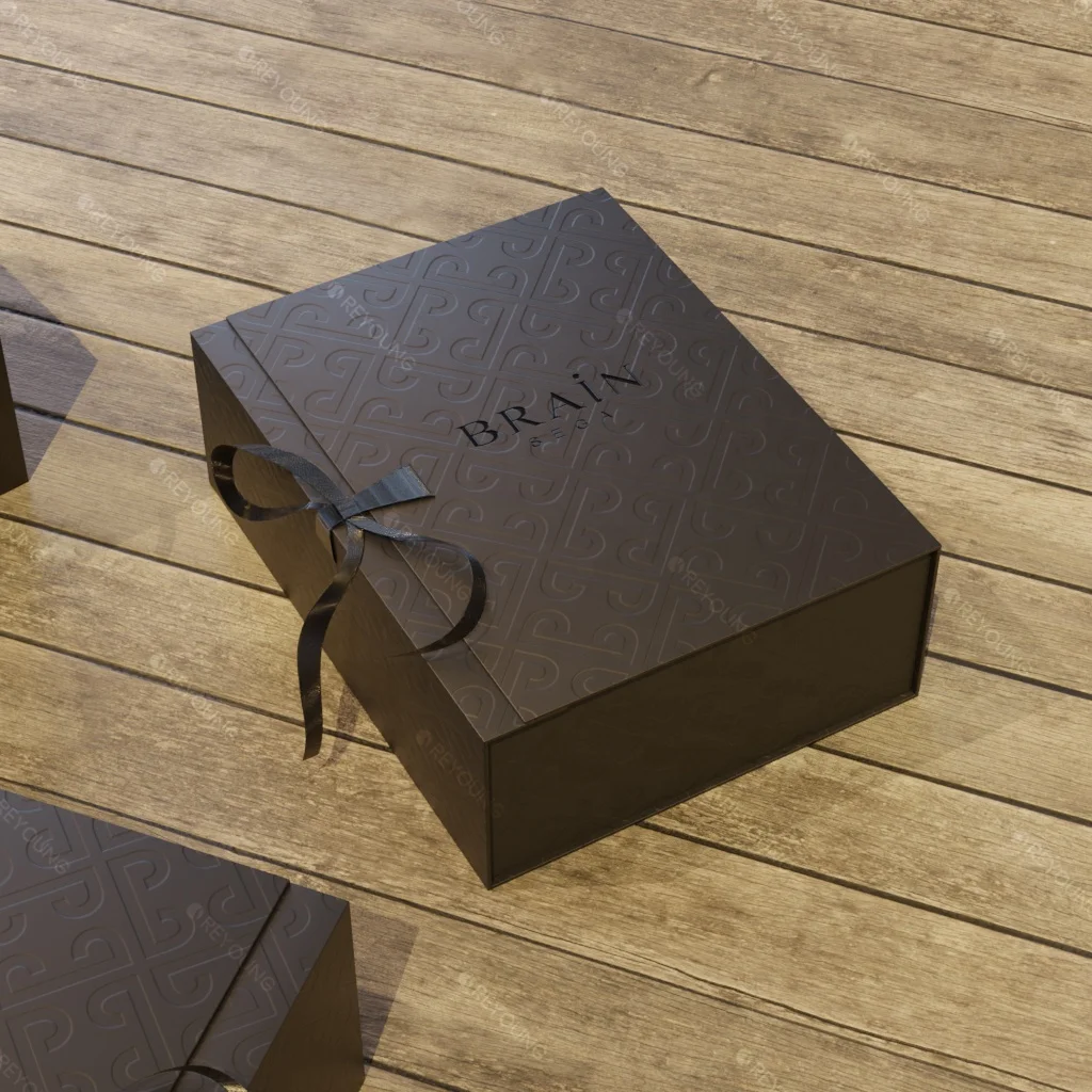 Custom Luxury Black Paper Magnet Foldable Folding Magnetic Gift Box Garment Apparel Clothing Packaging Bags Box With Ribbon