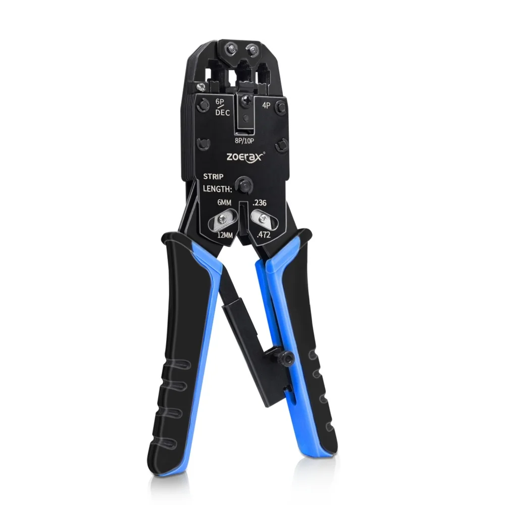 RJ11 RJ12 RJ45 RJ50 RJ45 Crimping Tool with Crimp Cut and Strip CAT6 8P 10P 6P 4C Network LAN Wire Crimp Tool Crimper Plier