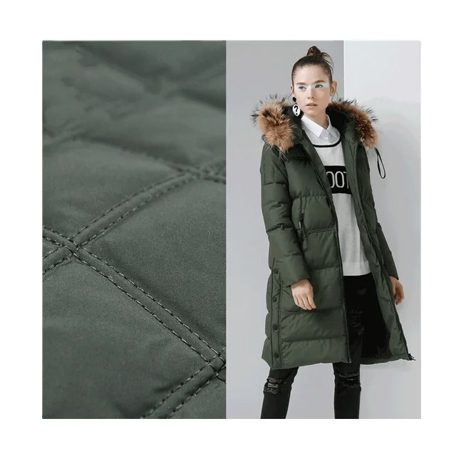 Comfortable double woven channel fabric 210T pongee cotton quilt for down jacket