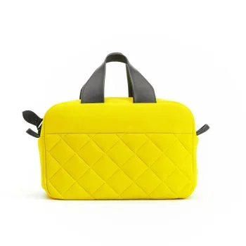 Fashion designer yellow solid color high-quality chloroprene rubber handbag placement card bag space handbag