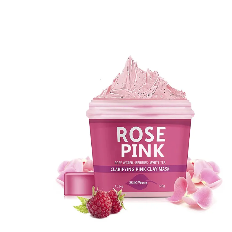 
OEM Anti-Aging Antioxidant Anti Wrinkles Pore Cleanser Rose White Tea Pink Clay Mud Cream 