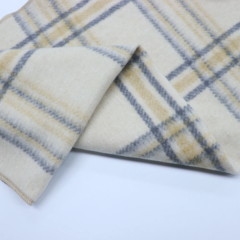 multicolor tweed fabric grid winter wind proof thick woven tweed woolen fabric for coats