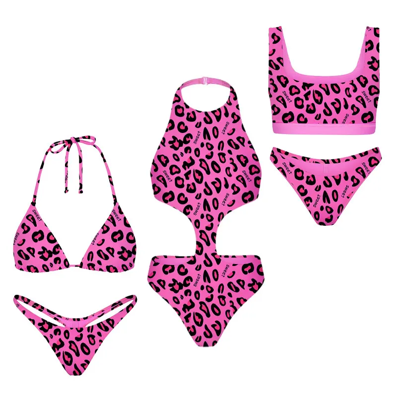 OEM Factory Custom Printing Mature Bathing Suit Oem Woman Brazilian Bikini Mirco Twist Swimsuit Barbi Pink Swimwear