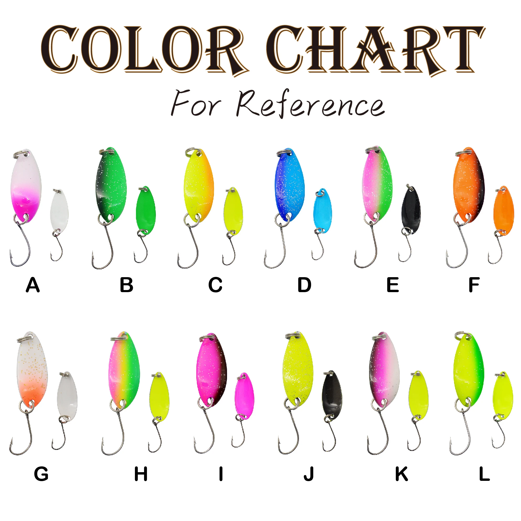 Double Colored Metal Fishing Spoon 3g 33mm With Sharp Single Hook For Mackerel Bass Trout Fishing
