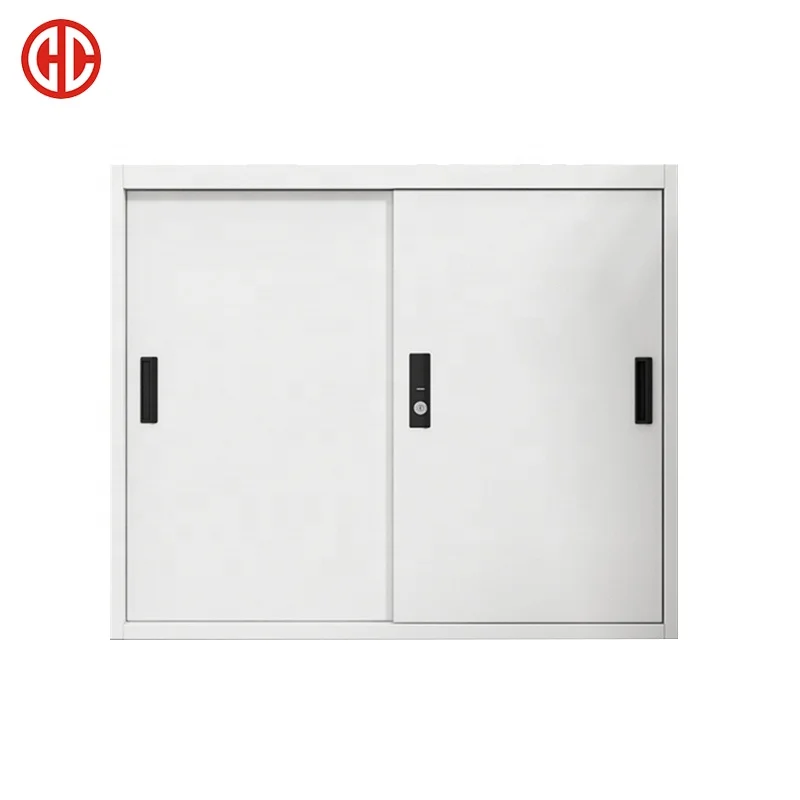 Metal steel with 2 Sliding  Doors Office Cabinet Document Filing Storage Cupboard Commercial Furniture File Cabinet