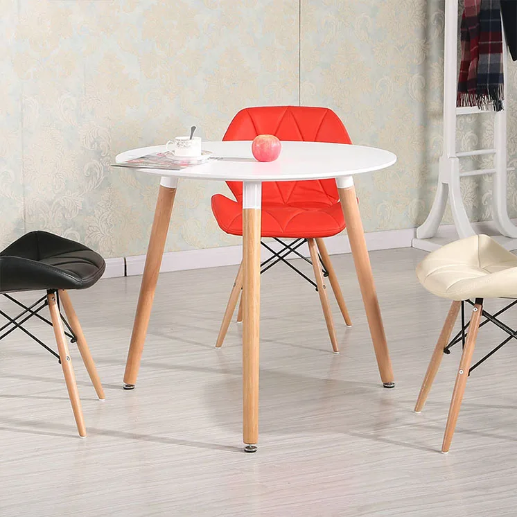 Wood  MDF  Design  Modern Simple White High Glossy Dining Table With Dining Chair Set Home Furniture