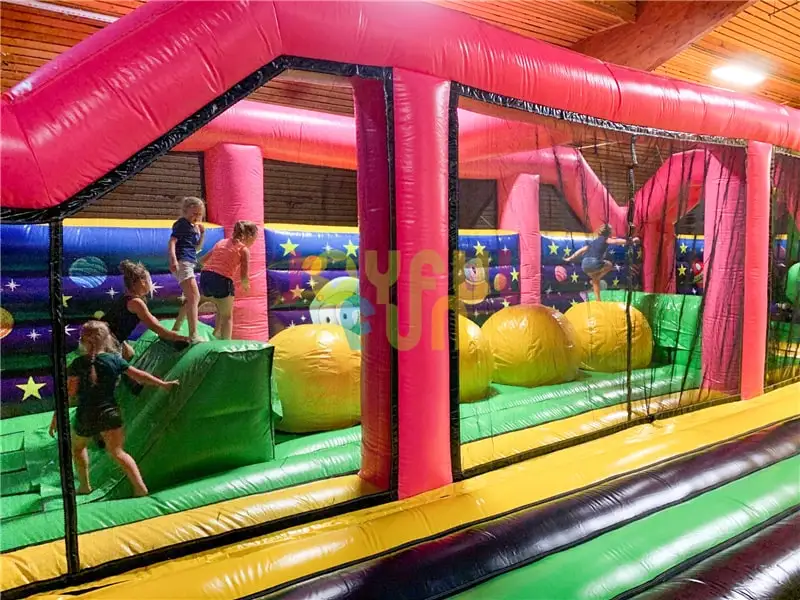 Giant model Guangzhou factory inflatable castle playground with big slide for amusement park