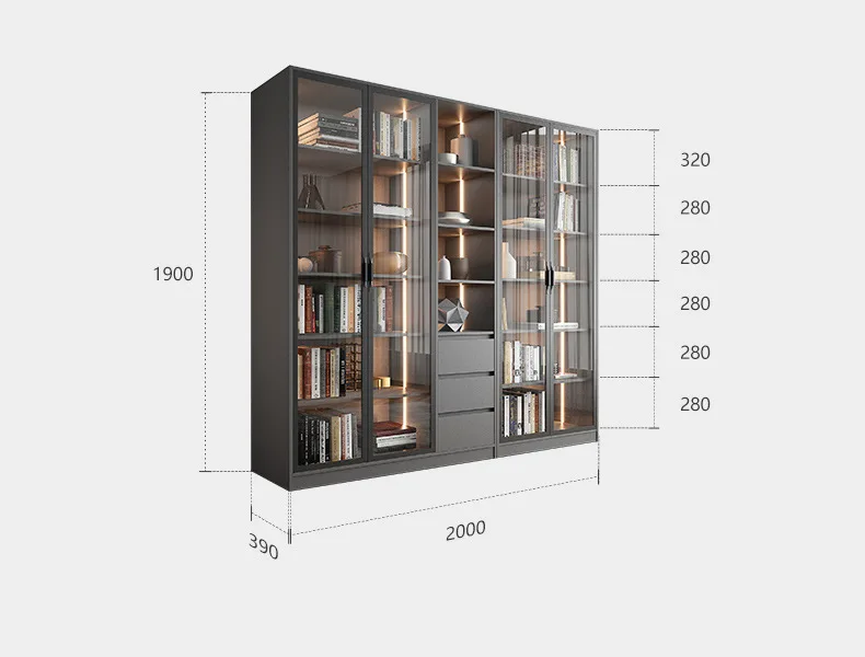 2021 новый дизайн современная мебель книжный шкаф с деревянной полкой для