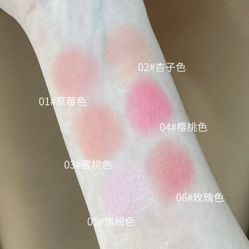 herorange 6 Color blush cream matte finish complexion rouge Makeup Stick Long-lasting Easy To Wear Peach Cream Blush Makeup