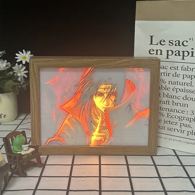 45 Styles Gift Table Picture Lamp Xmas Gift Uchiha Itachi Uzumaki Gaara Kakashi Akatsuki Anime Photo Frame Night Light