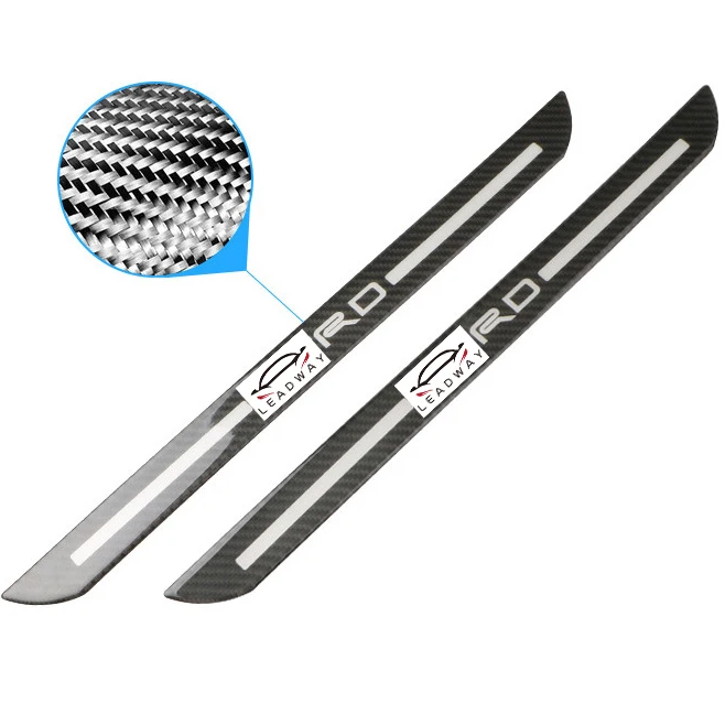 2PCS 49cm Fiber carboncar door sill scuff protector carbon car door sills stickers  car door sill plate protectors pads in Gel