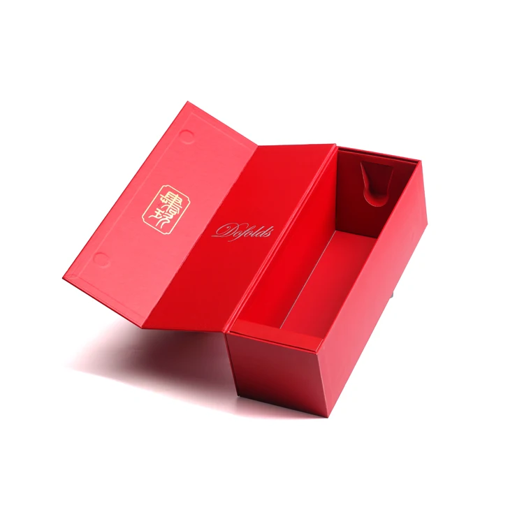 China Supplier custom logo luxury paper wine gift box foldable thick cardboard liquor wine packaging boxes
