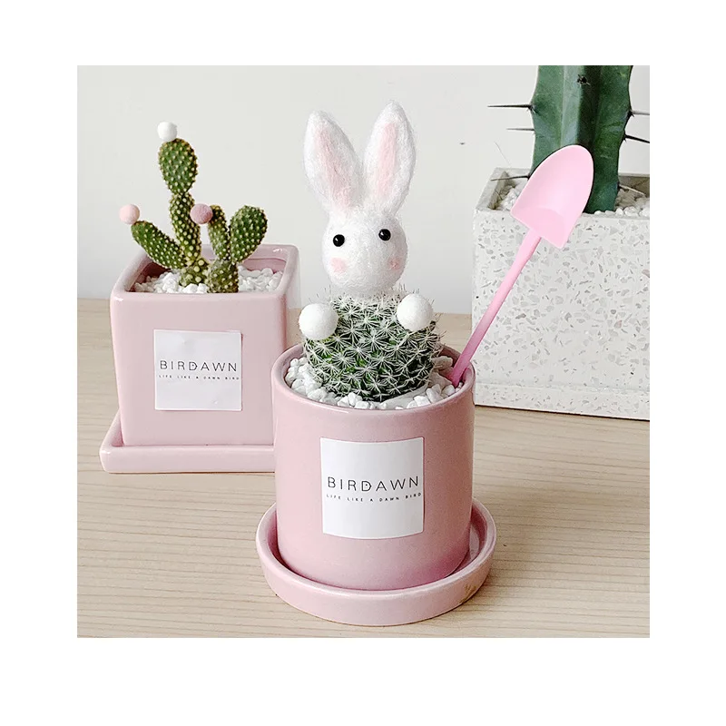 Funny Flower Pot Accessories Cute Animal Hairball Plant Pot Fittings