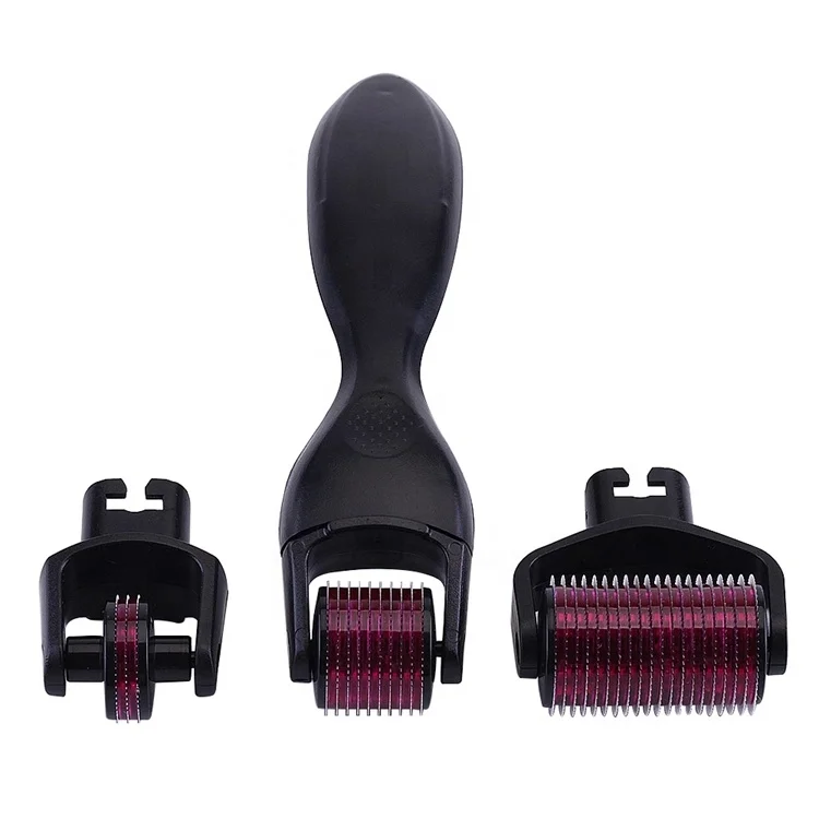Amazon hot sale product 3 in 1 dermaroller 180/600/1200 Needles Microneedling Derma Roller