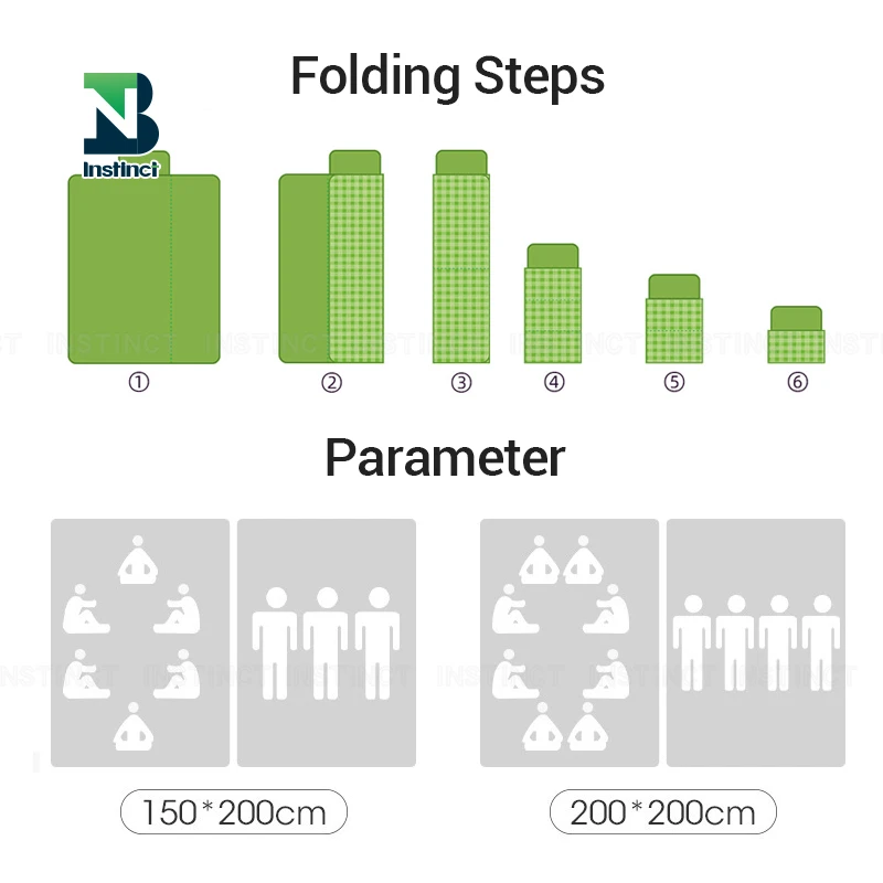 INSTINCT Wholesale waterproof beach picnic blanket oxford foldable beach mat for hiking