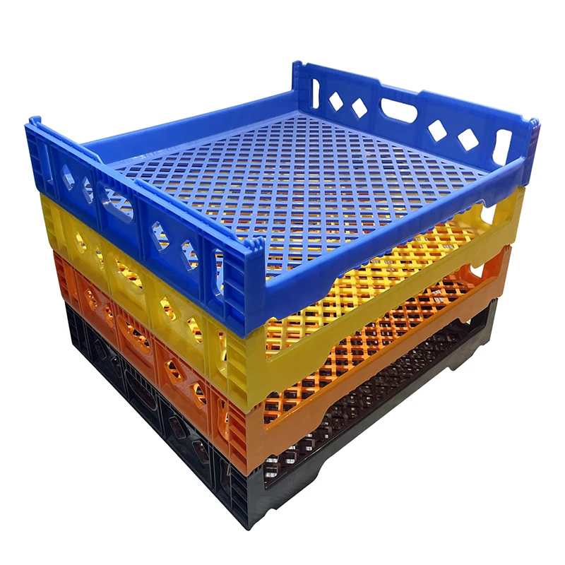 Plastic Stackable Crate HDPE Food Grade Moving Crate Transport Stackable Plastic Bread Tray Bakery Crate for Bread