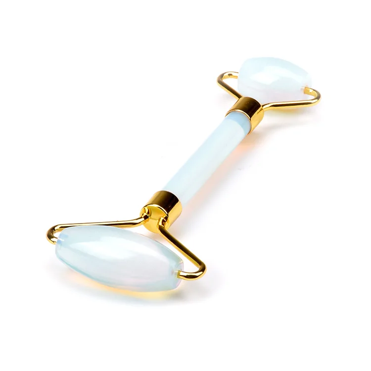 Hot Sell  Natural Stone White Opal Face Roller Jade Roller And Guasha In A Box 3 In 1 Set Beauty Facial Anti Aging For Women