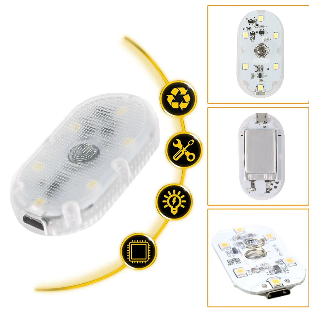 1pcs Sale At Low Price Car Led Touch Lights Wireless Interior Light Auto Roof Ceiling Reading Lamps For Door Foot Trunk Storage
