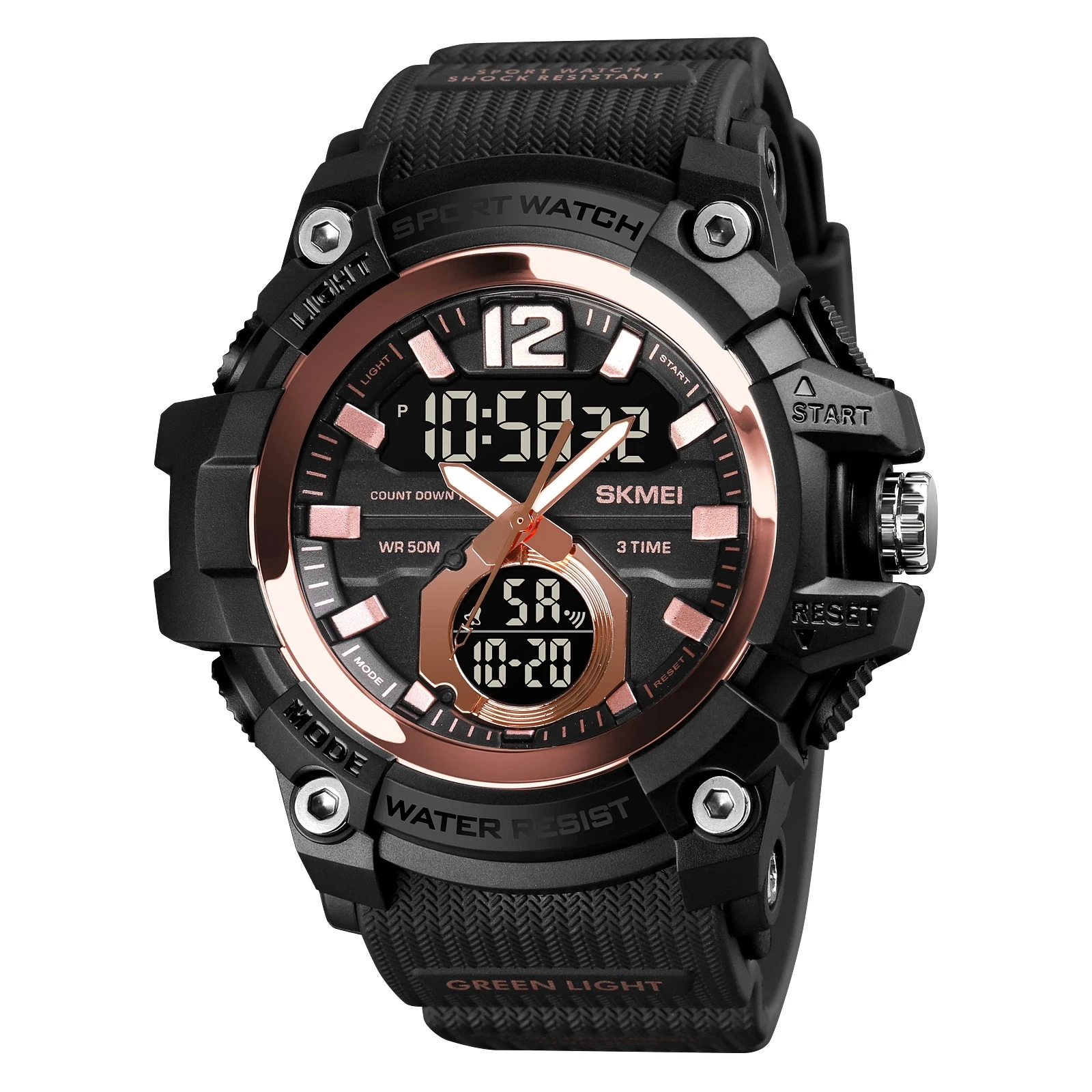 skmei 1725 cheap dongguan boys digital watch perfect Silicone band water proof double display Minimalist Leisure wrist watch