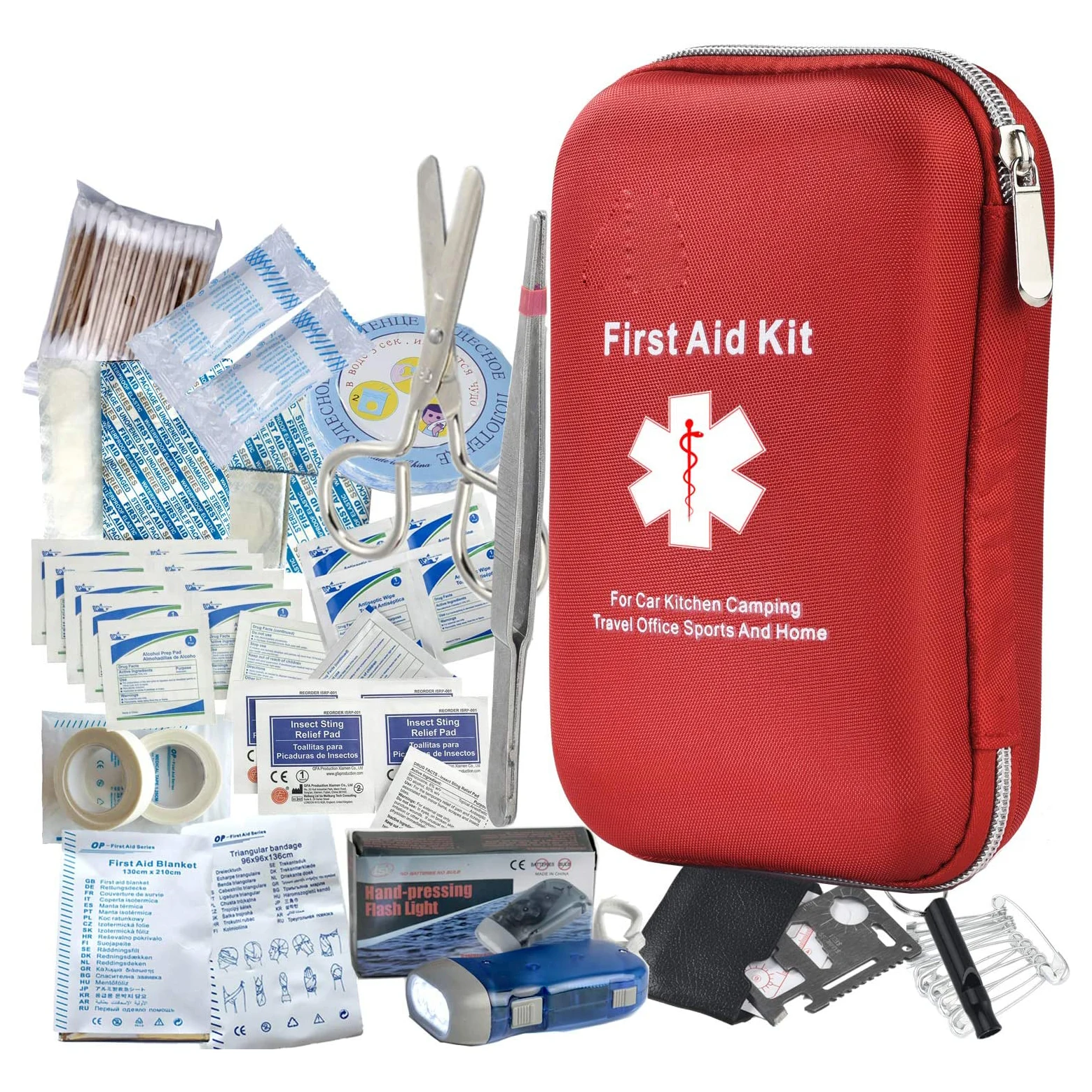 163pcs First Aid Kit Waterproof Portable Essential Injuries Medical Emergency Equipment Survival Kits for Car Kitchen Camping