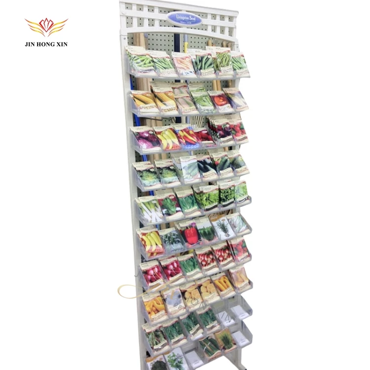 Customized Multifunction modern floor standing retail shelf flower seeds store display shelves