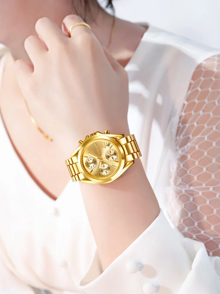 luxury wholesale skmei 1897 high quality quartz movement water resistant stainless steel oem custom men gold watch