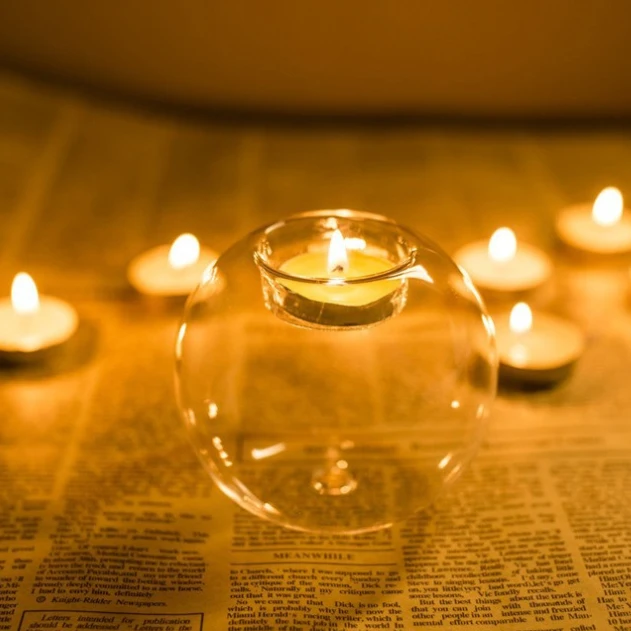 Wholesale Decoration Clear Hurricane Glass Candle Holder Candle Jar