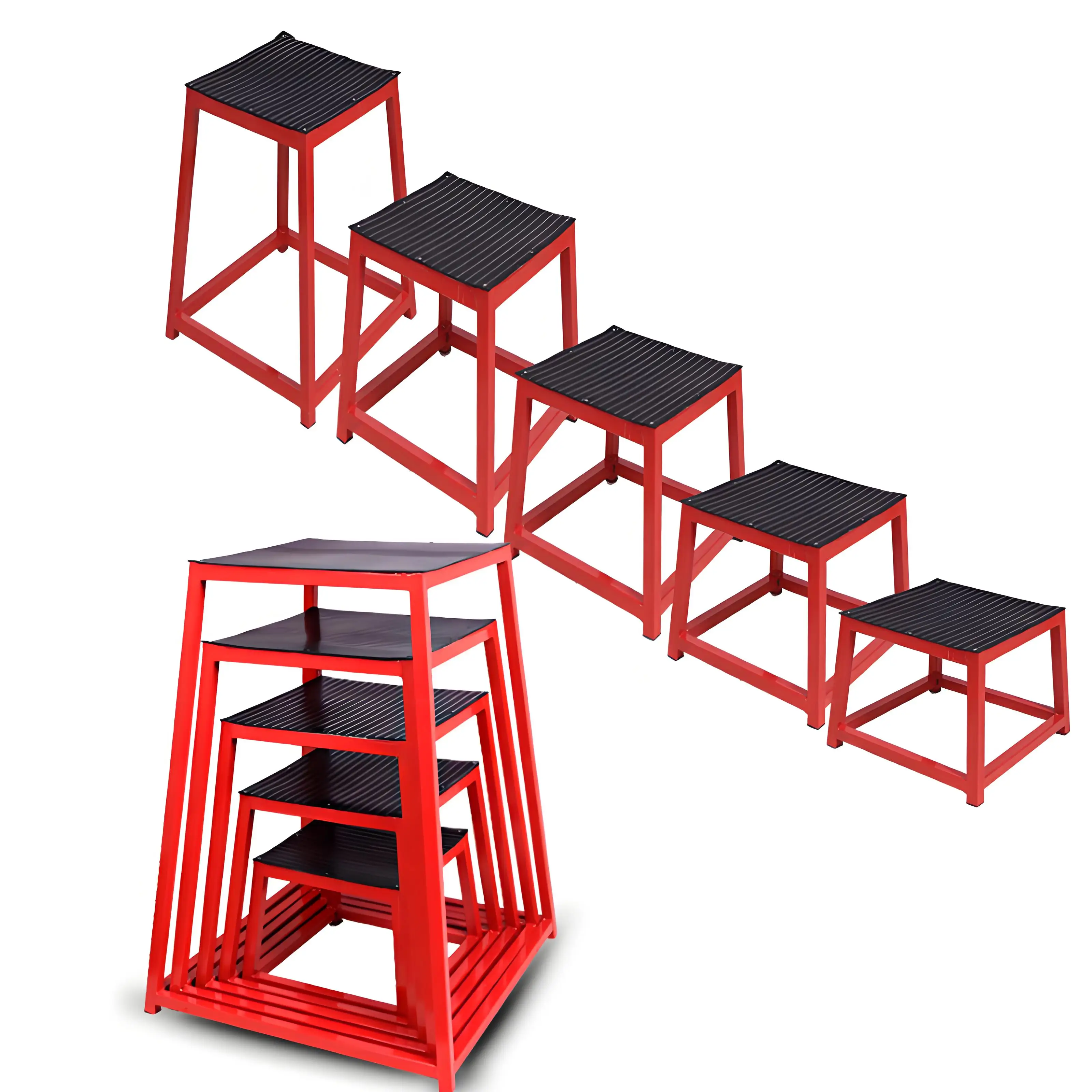 Adjustable Height PVC Plyometric Jump Box HIIT Gym Equipment for Fitness Training Soft Foam Jump Box for Jump Training