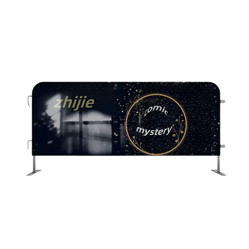 Flash Sale Temporary Fencing Barricade Banner Cover Concert Crowd Control Barrier Covers Queue Line Stand Cover