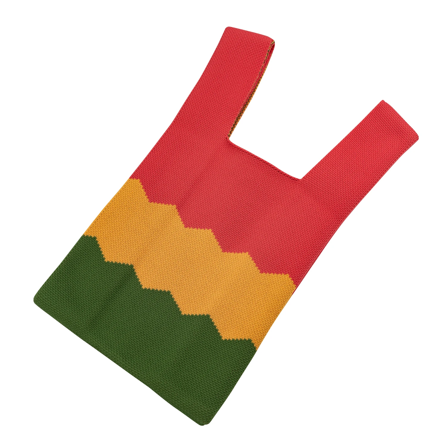 portable small mini japanese wrist bag for lady women colorful design cheap promotion knot knitted tote wrist bag