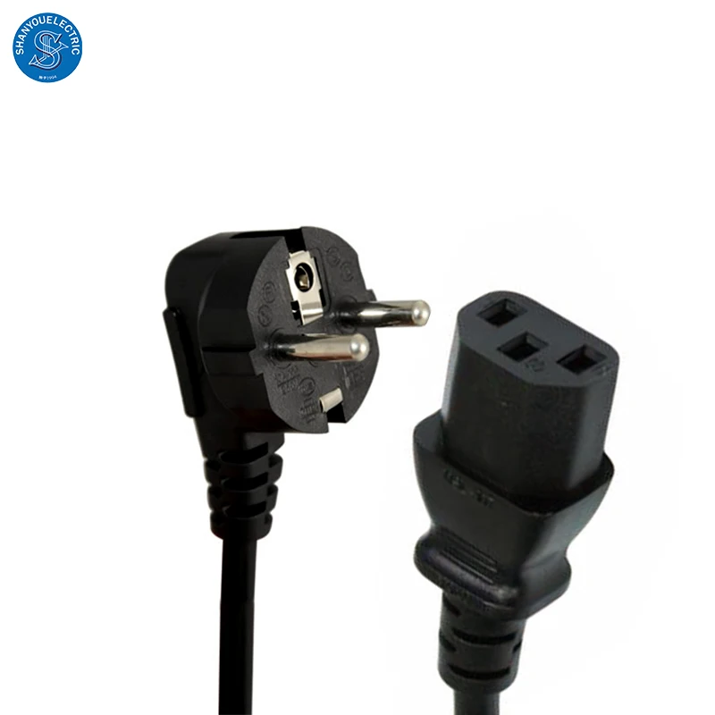  Европа EU AC силовой кабель провод CEE 7/7 евро 16A 250V 3 контактный под углом