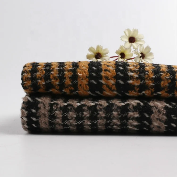 
Autumn winter new vintage woolen tweed wool fabric 700G heavy wool coat fabric 30% wool fabric factory source 