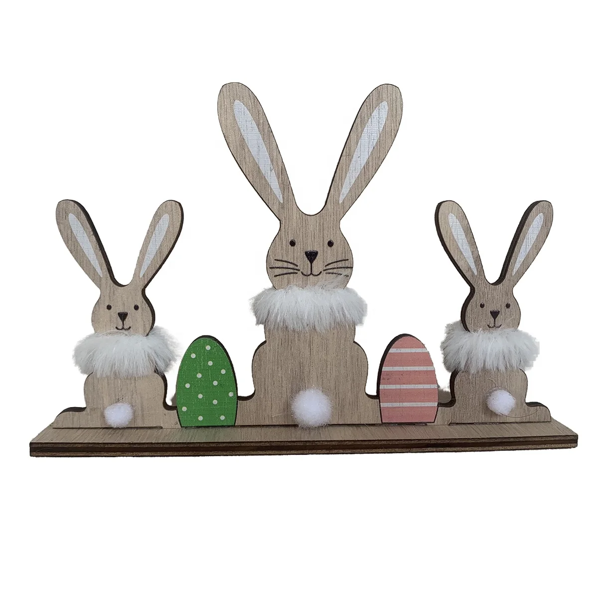 Cheaper Easter wooden cute bunny decoration on table