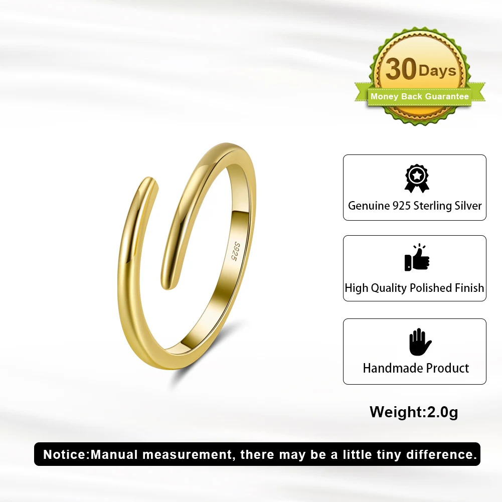 RINNTIN APR08 Fine Jewelry Prue 925 Sterling Silver Rings Joyas De Plata 14K Gold Plated Wedding Ring For Women
