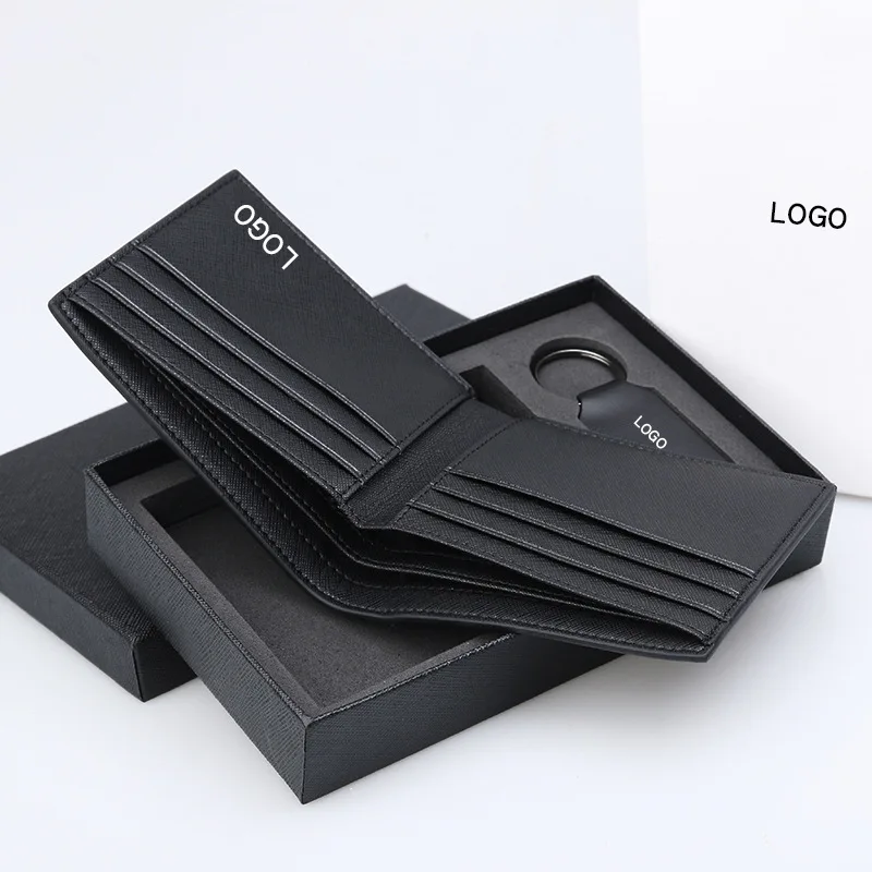 Gents Purse Unique Products Promotional Leather Men Gift Set Key Chain Holder Wallet Organizer